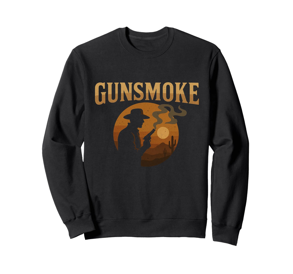 Gunsmoke Cowboy Silhouette Western Sweatshirt - Novelty Apparel Unisex - T-Shirt, Sweatshirt, Hoodie