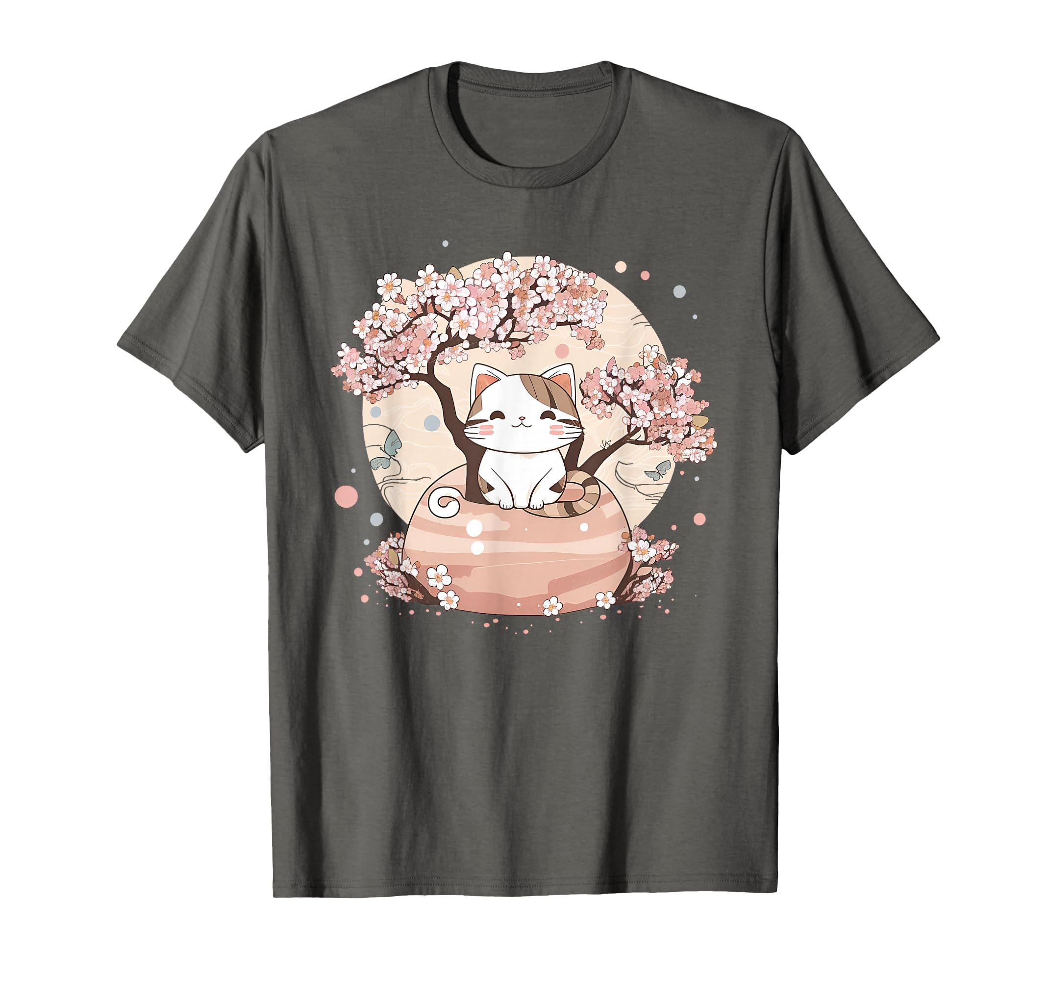 Cherry Blossom Tree Cat Japanese T-Shirt - Trendy Graphic for Adults - T-Shirt, Sweatshirt, Hoodie