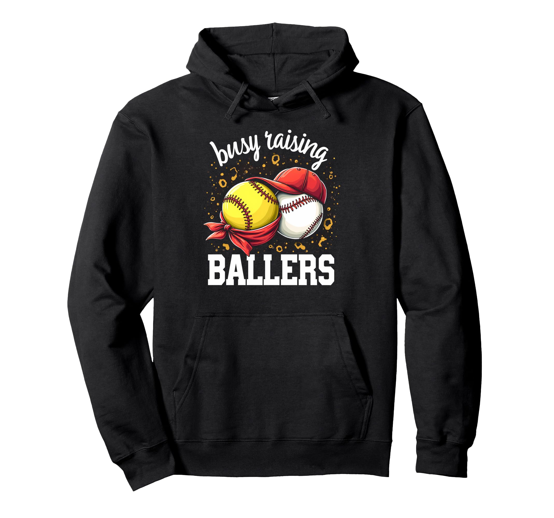 Playful Busy Raising Ballers Sports Mom Hoodie - Novelty Apparel for Adults - T-Shirt, Sweatshirt, Hoodie