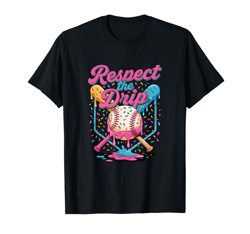 Baseball Mom Dad Son Ice Cream Drip T-Shirt - Custom Art Print Men Women - T-Shirt, Sweatshirt, Hoodie