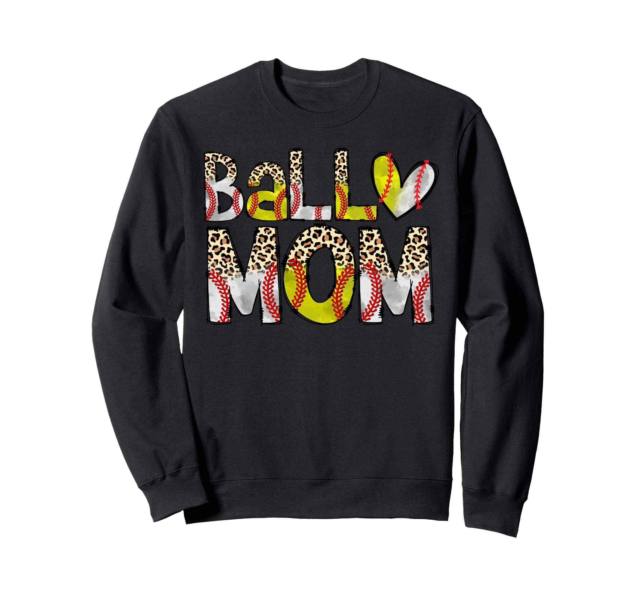 Ball Mom Life Baseball Softball Mama Sweatshirt - Graphic Print for Adults - T-Shirt, Sweatshirt, Hoodie