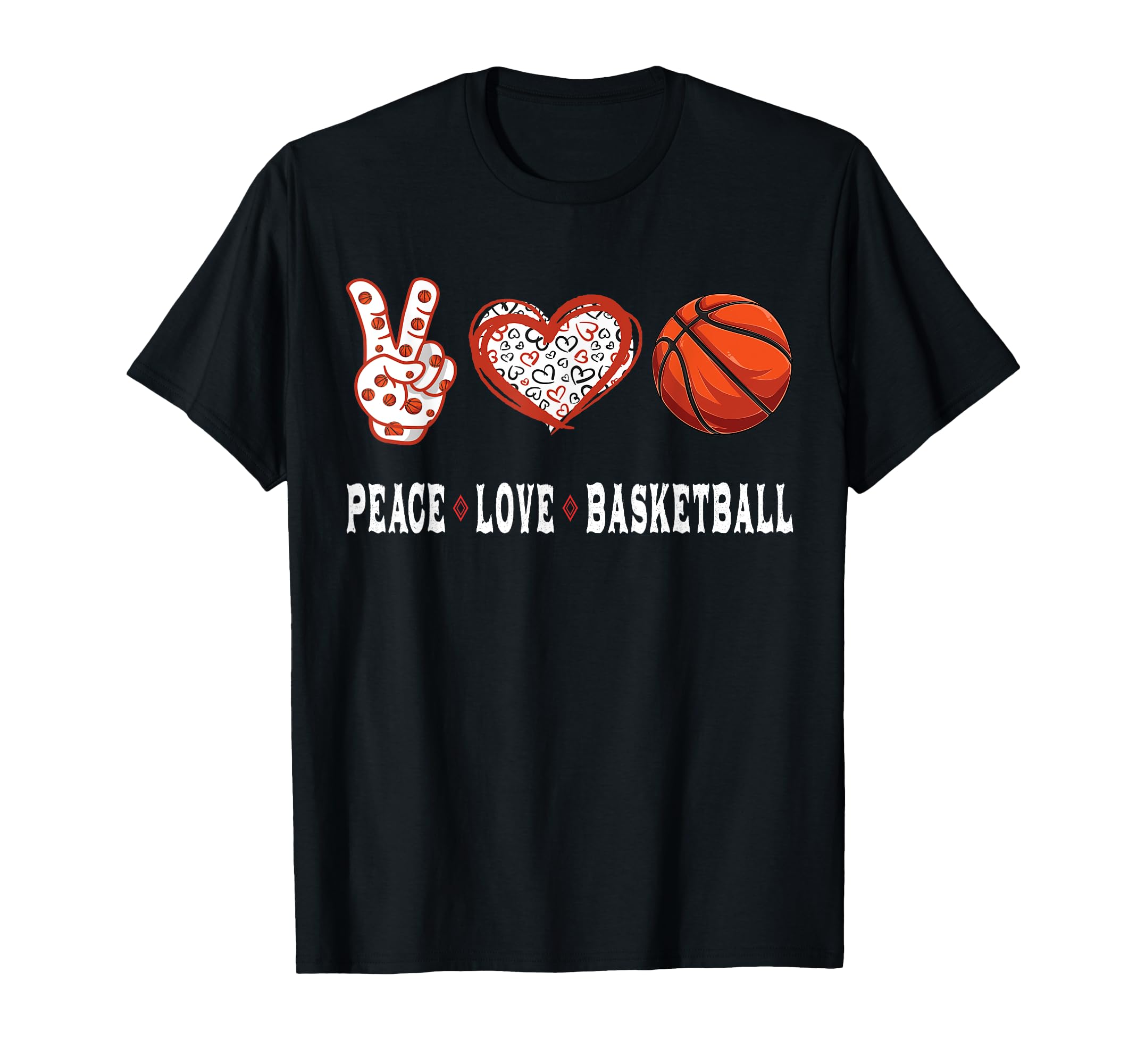 Basketball Lovers Player Fans Peace T-Shirt - Casual Everyday Wear Unisex - T-Shirt, Sweatshirt, Hoodie