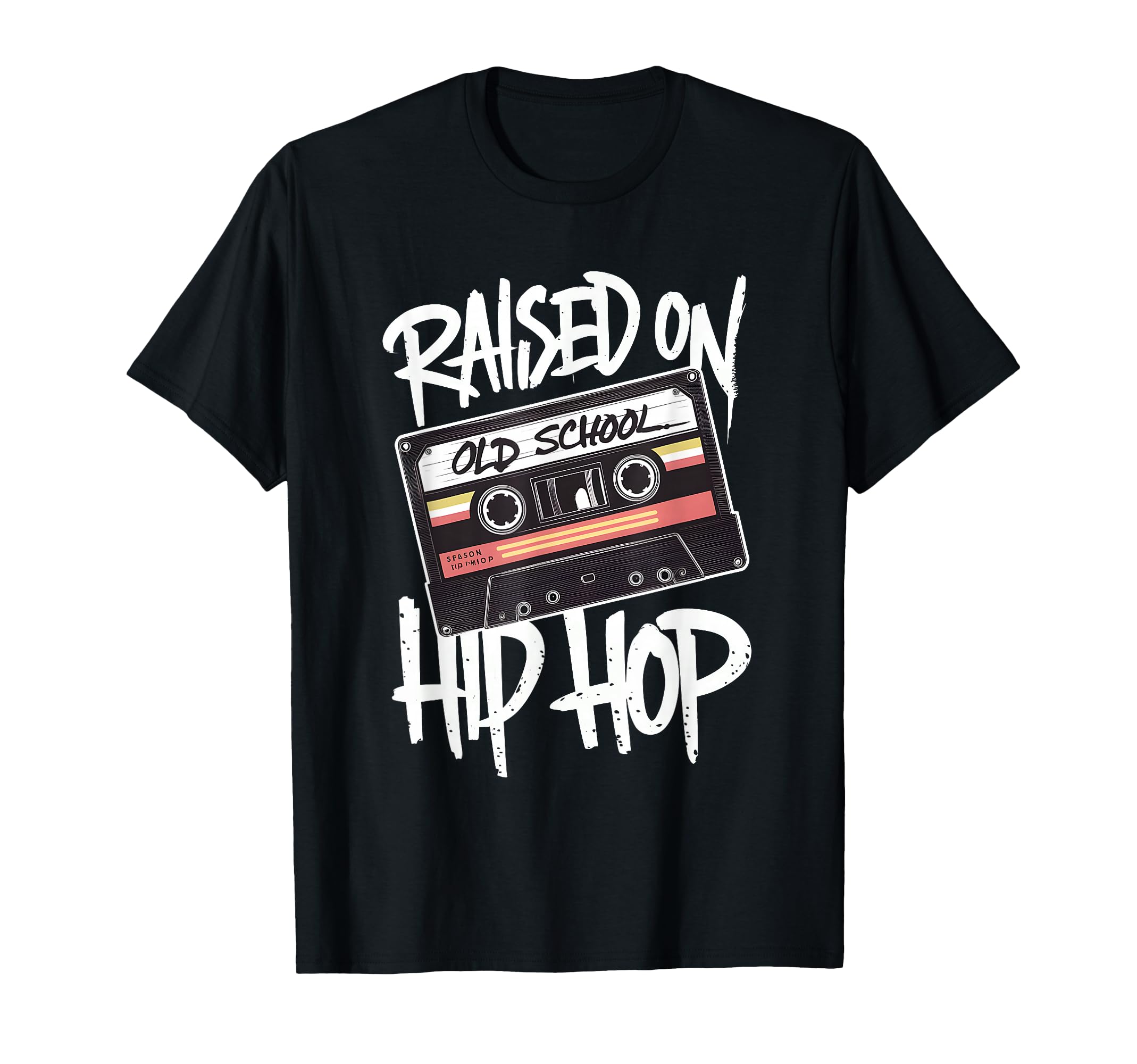 Raised Old School Hip Hop Cassette Dope T-Shirt - Graphic Print for Adults - T-Shirt, Sweatshirt, Hoodie