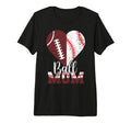 Ball Mom Heart Funny Football Baseball T-Shirt - Unique Graphic for Adults - T-Shirt, Sweatshirt, Hoodie