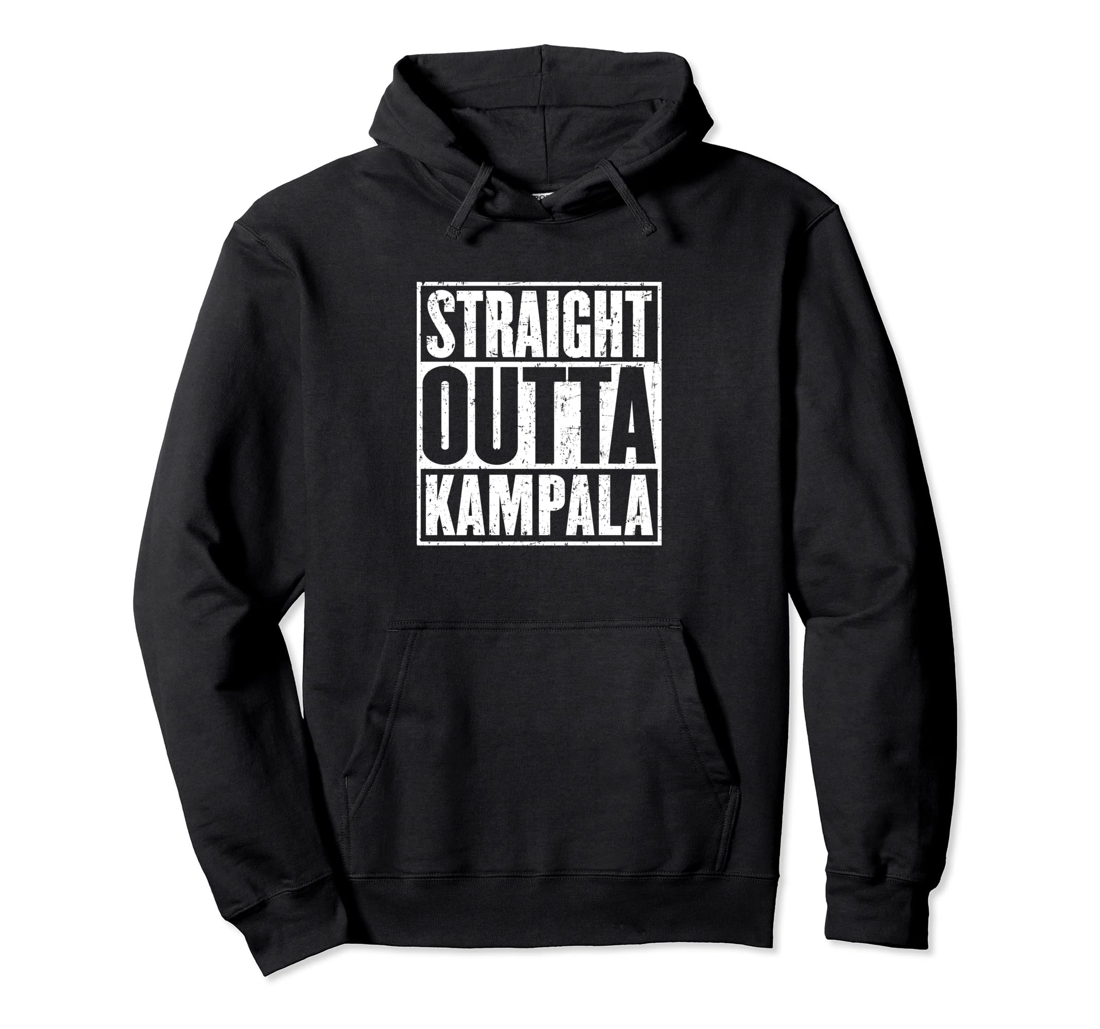 Straight Outta Kampala Distressed Hoodie - Streetwear Style Men Women - T-Shirt, Sweatshirt, Hoodie