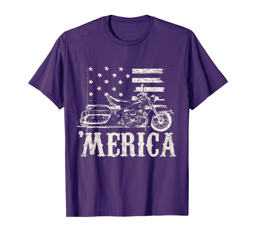 American Motorcycle Flag Merica Biker T-Shirt - Novelty Apparel Men Women - T-Shirt, Sweatshirt, Hoodie