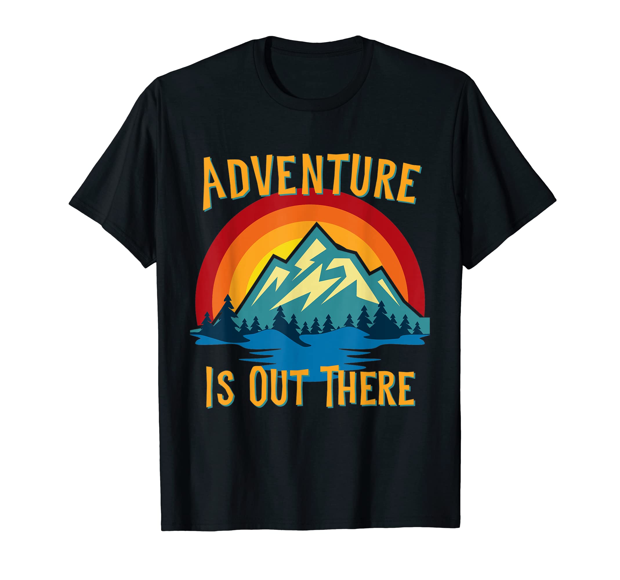 Adventure Is Out There Sunset Mountains T-Shirt - Minimalist Print Unisex - T-Shirt, Sweatshirt, Hoodie