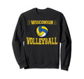 Wisconsin Volleyball Distressed Sweatshirt - Graphic Print for Adults - T-Shirt, Sweatshirt, Hoodie