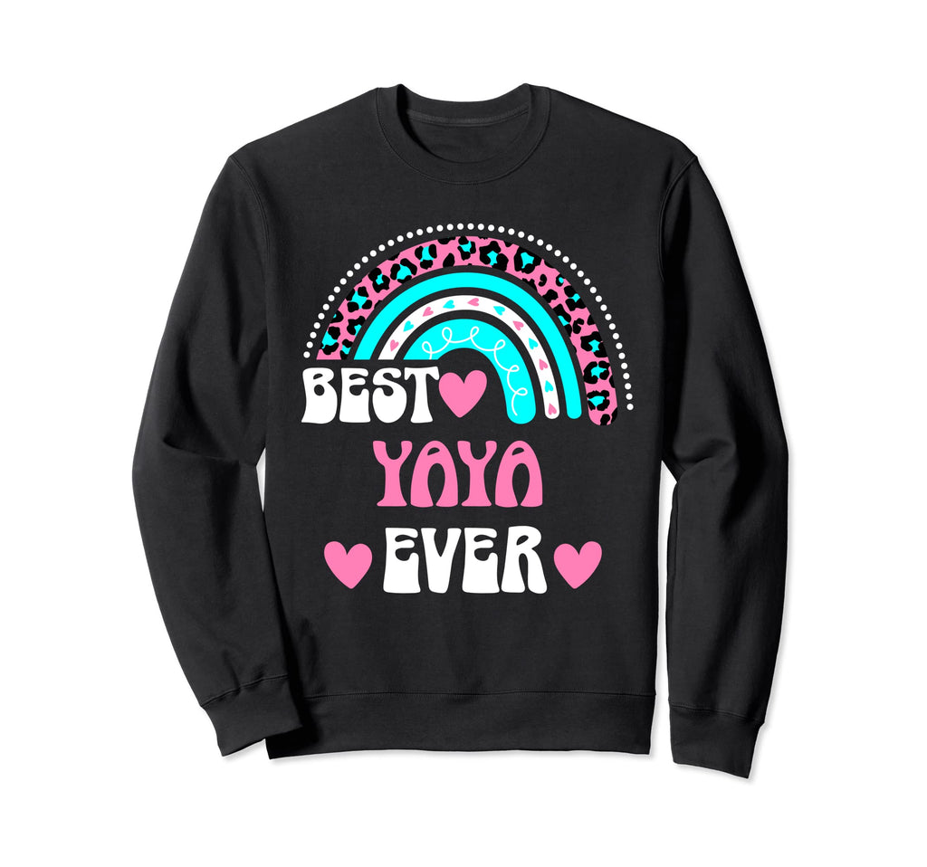 Best Yaya Ever Groovy Leopard Sweatshirt - Streetwear Style for Adults - T-Shirt, Sweatshirt, Hoodie