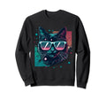 Cat Neon 80S Sunglasses Funny Cat Mum Sweatshirt - Trendy Graphic Unisex - T-Shirt, Sweatshirt, Hoodie