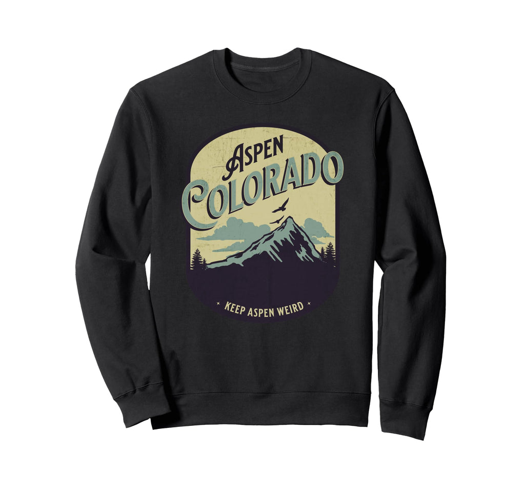 Aspen Colorado 70S Distressed Sweatshirt - Minimalist Print for Adults - T-Shirt, Sweatshirt, Hoodie
