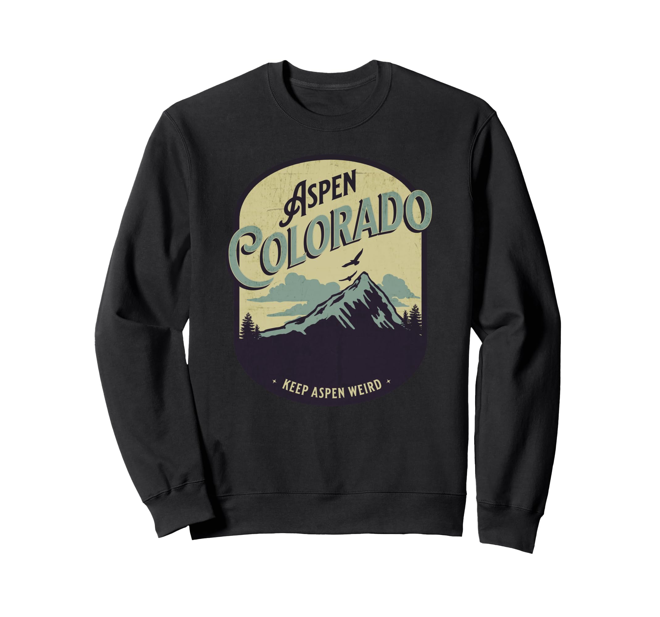 Aspen Colorado 70S Distressed Sweatshirt - Minimalist Print for Adults - T-Shirt, Sweatshirt, Hoodie