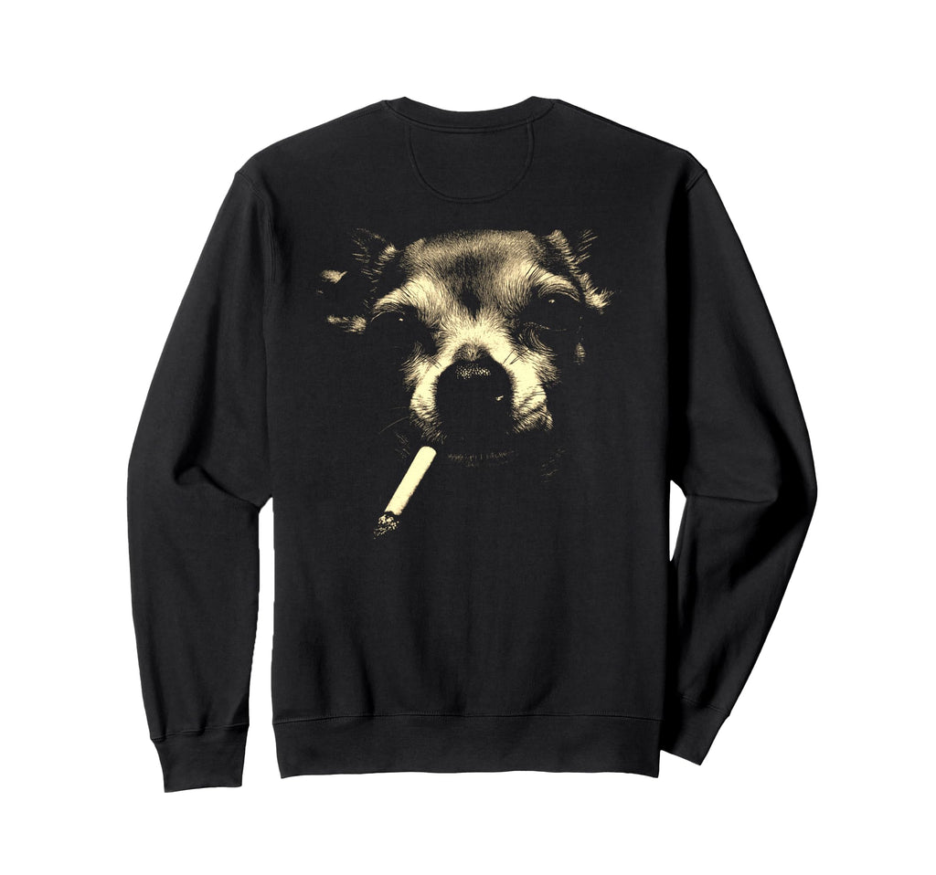 Chihuahua Smoking Cigarette Grunge Sweatshirt - Minimalist Print Unisex - T-Shirt, Sweatshirt, Hoodie