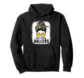 Busy Raising Ballers Softball Messy Hoodie - Casual Everyday Wear Unisex - T-Shirt, Sweatshirt, Hoodie