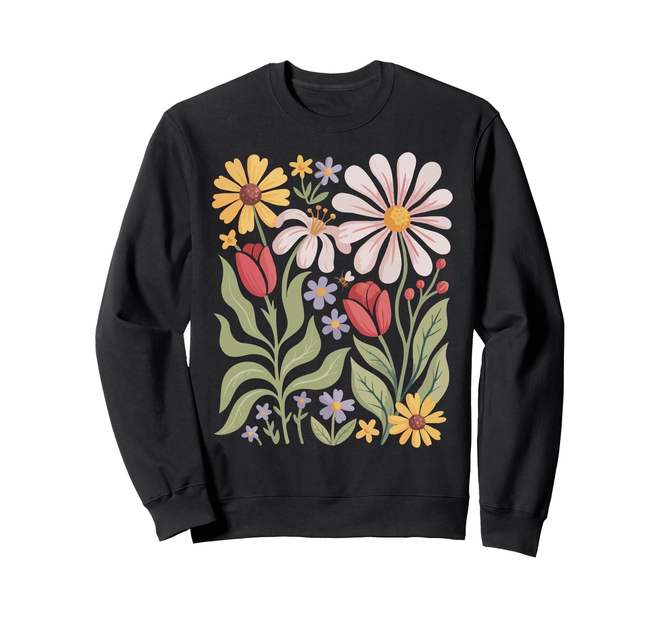 Wildflowers Flowers Pattern Summer Sweatshirt - Minimalist Print Men Women - T-Shirt, Sweatshirt, Hoodie