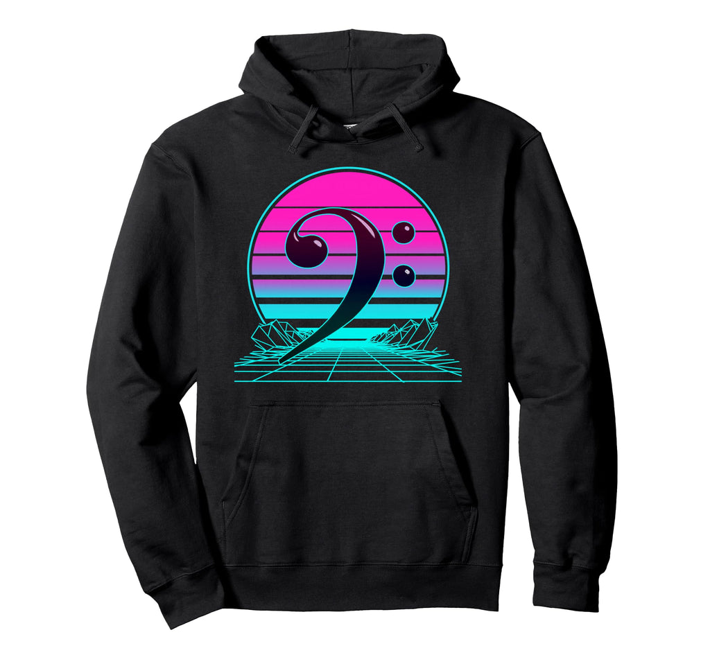 Sunset Bass Clef Hoodie - Casual Everyday Wear Men Women - T-Shirt, Sweatshirt, Hoodie