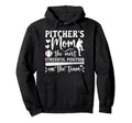 Baseball Pitcher Mom Funny Mom Baseball Hoodie - Graphic Print for Adults - T-Shirt, Sweatshirt, Hoodie