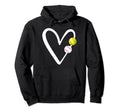 Heart Sports Mom Softball Baseball Hoodie - Trendy Graphic for Adults - T-Shirt, Sweatshirt, Hoodie