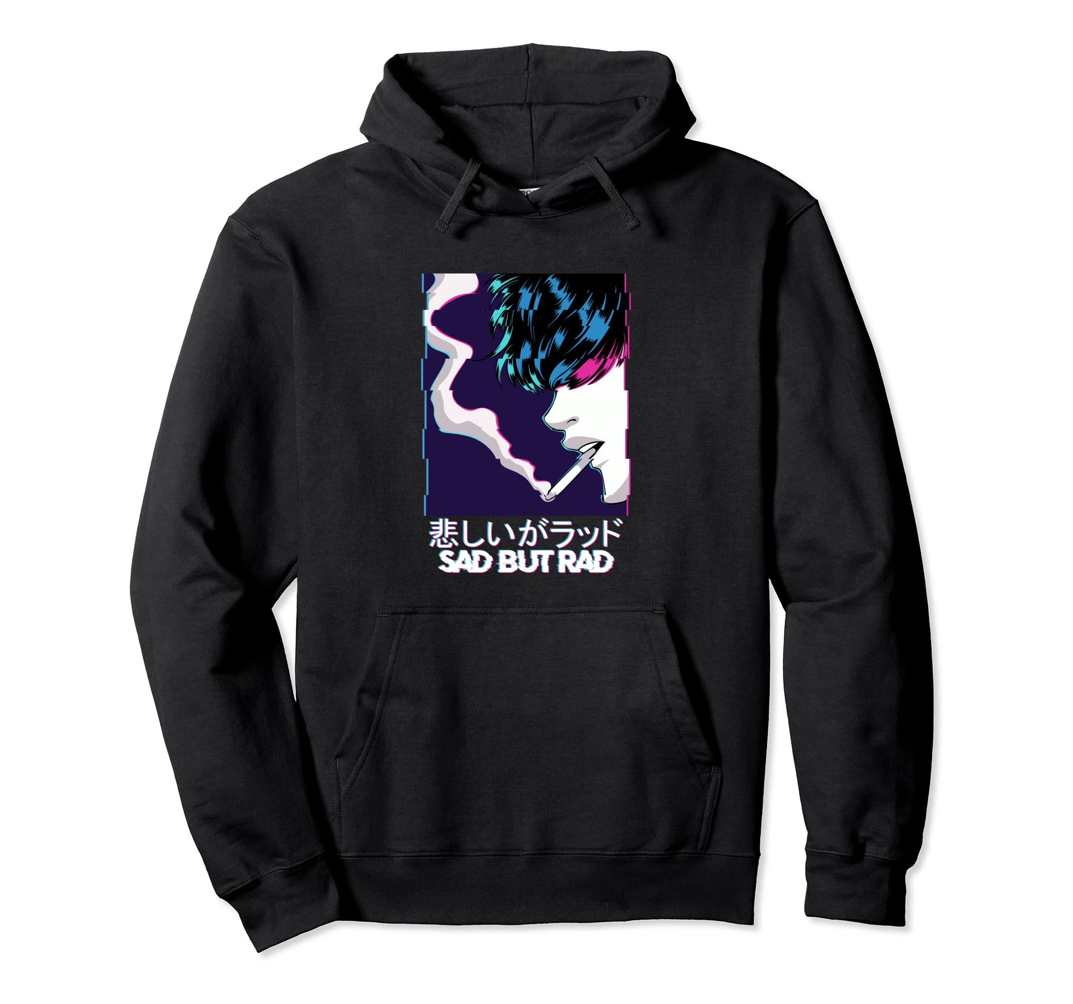Sad Vaporwave Aesthetic Anime Japanese Hoodie - Graphic Print Men Women - T-Shirt, Sweatshirt, Hoodie