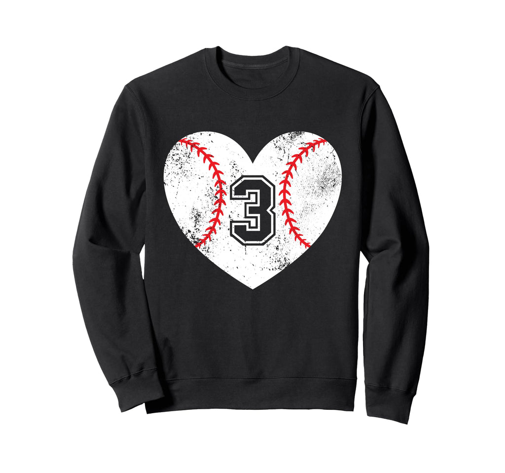Baseball Heart Player 3 Baseball Sweatshirt - Unique Graphic for Adults - T-Shirt, Sweatshirt, Hoodie