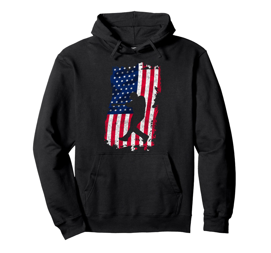 Baseball Us Flag Baseball Lover Dad Hoodie - Novelty Apparel Men Women - T-Shirt, Sweatshirt, Hoodie