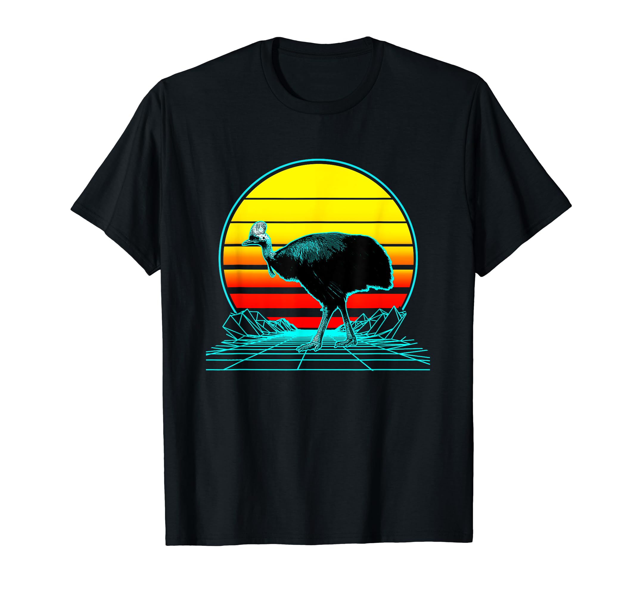 Sunset Cassowary T-Shirt - Fun Novelty Design for Adults - T-Shirt, Sweatshirt, Hoodie