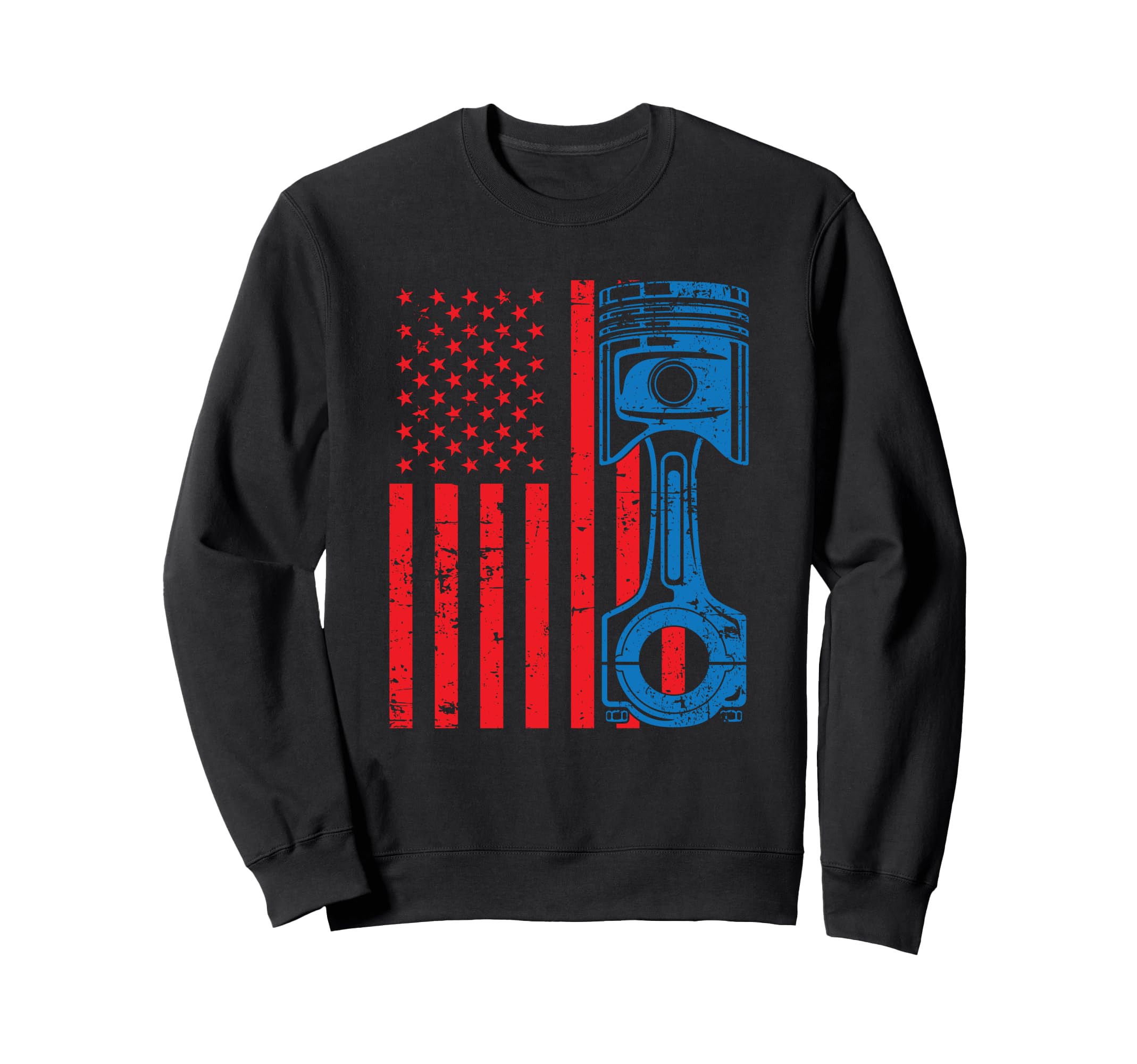 Patriotic American Flag Piston Sweatshirt - Minimalist Print Men Women - T-Shirt, Sweatshirt, Hoodie