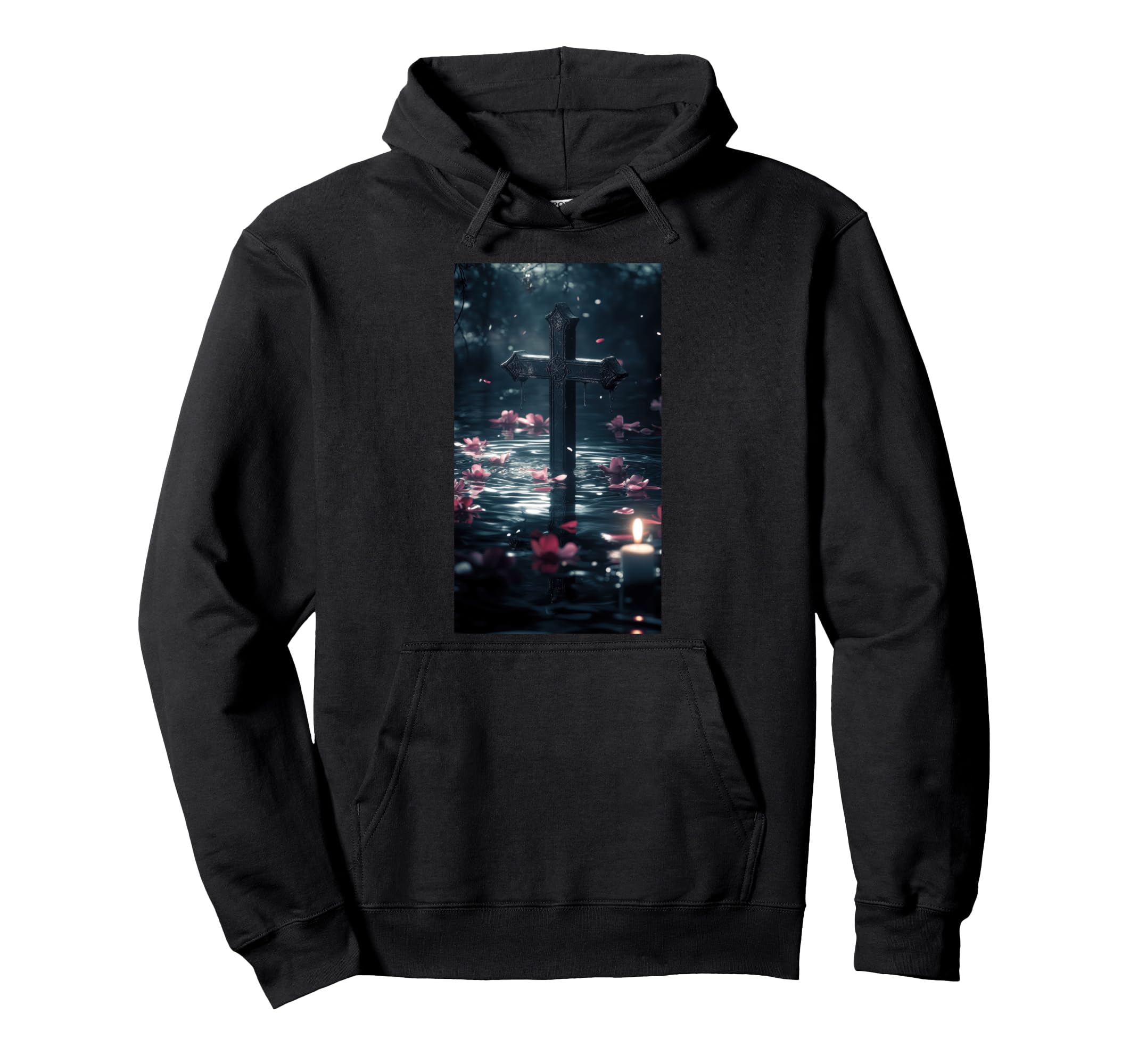 Gothic Cross Grunge Aesthetic Y2K Goth Hoodie - Unique Graphic for Adults - T-Shirt, Sweatshirt, Hoodie