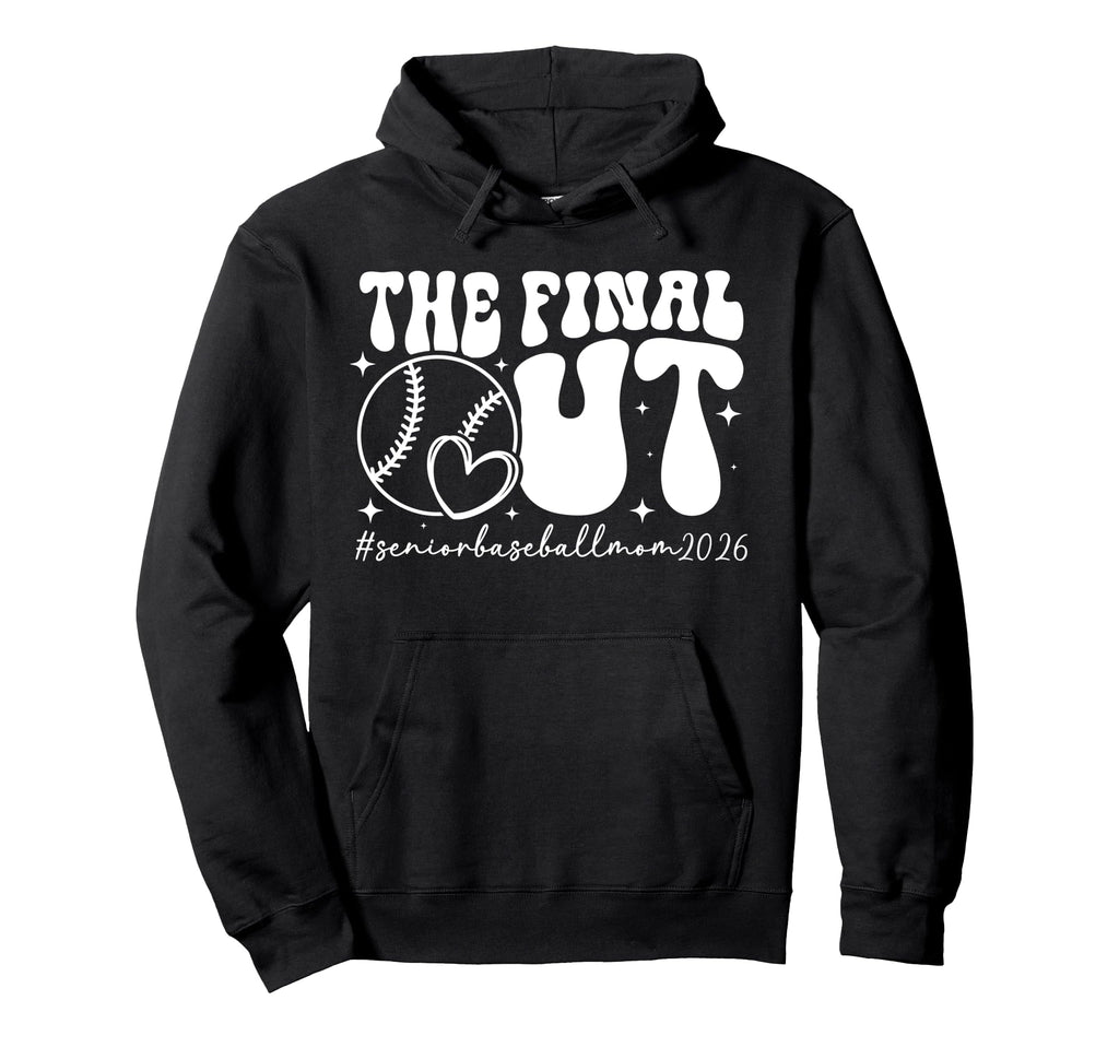 Groovy Baseball Senior Mom 2026 Baseball Hoodie - Unique Graphic Unisex - T-Shirt, Sweatshirt, Hoodie
