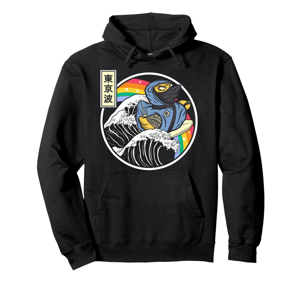 Ninja Rubber Duck Surfing Kanagawa Hoodie - Casual Everyday Wear Men Women - T-Shirt, Sweatshirt, Hoodie
