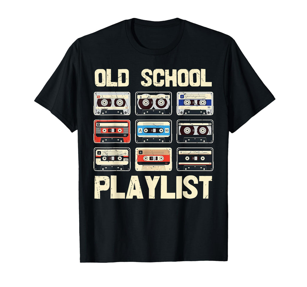 Funny Old School Playlist Cassette T-Shirt - Unique Graphic for Adults - T-Shirt, Sweatshirt, Hoodie