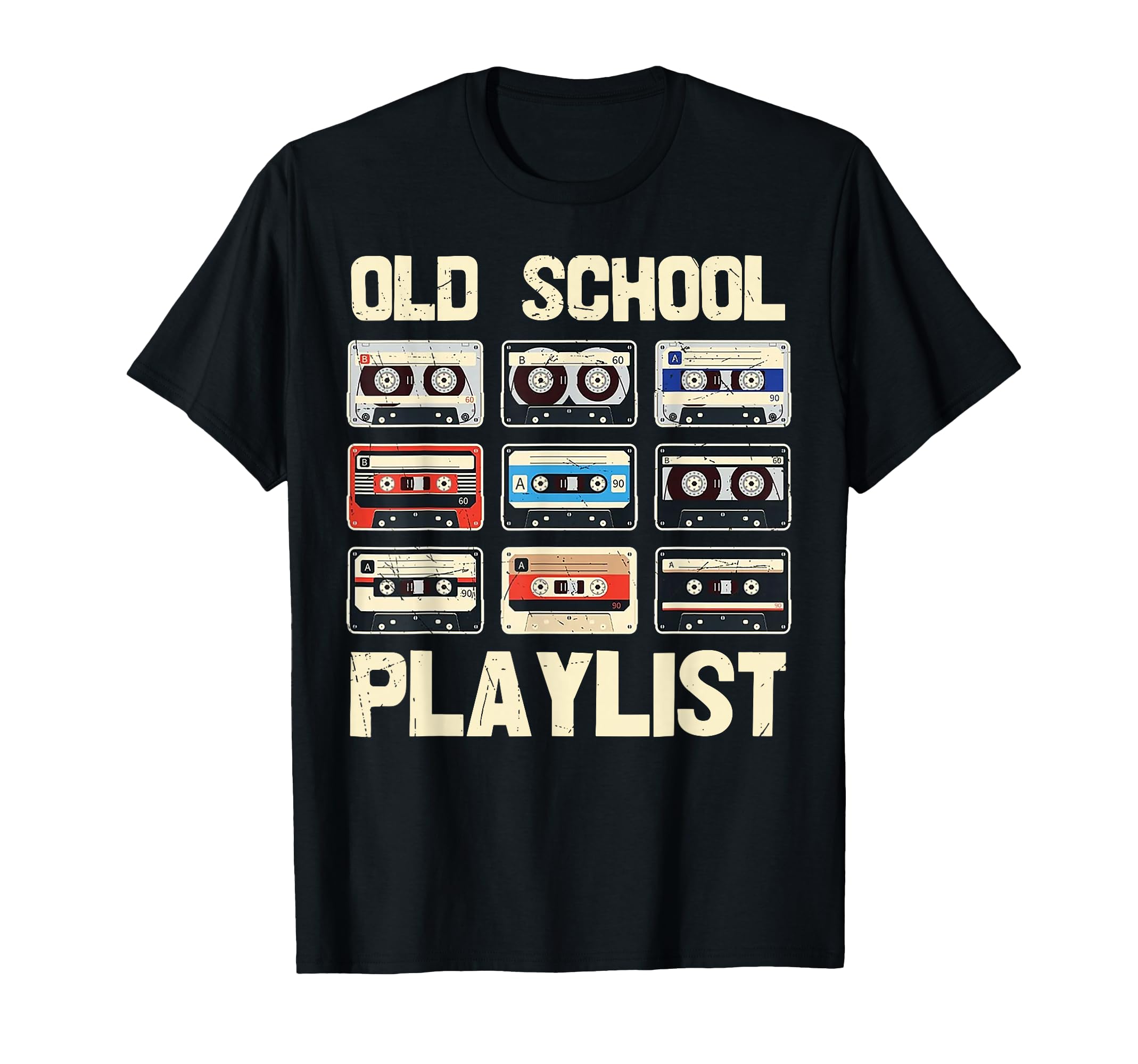 Funny Old School Playlist Cassette T-Shirt - Unique Graphic for Adults - T-Shirt, Sweatshirt, Hoodie