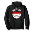 Houston Cityscape Baseball Distressed Hoodie - Custom Art Print Men Women - T-Shirt, Sweatshirt, Hoodie