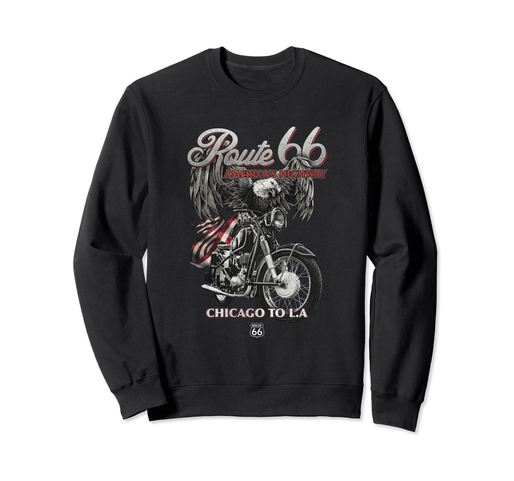 Route 66 Eagle Rider Sweatshirt - Trendy Graphic Men Women - T-Shirt, Sweatshirt, Hoodie