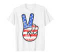 American Flag Peace Sign Hand Usa T-Shirt - Fun Novelty Design for Adults - T-Shirt, Sweatshirt, Hoodie