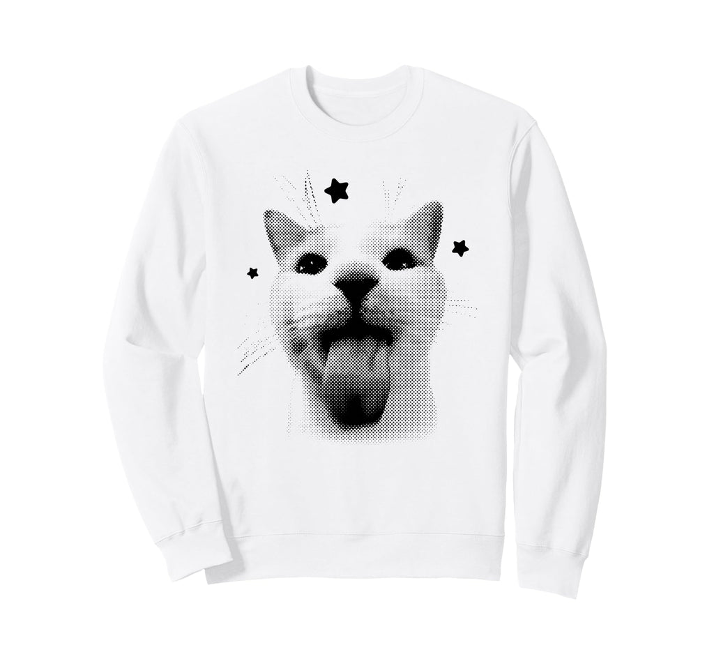 Funny Y2K Cat Meme Silly Cats Cats Sweatshirt - Novelty Apparel Men Women - T-Shirt, Sweatshirt, Hoodie