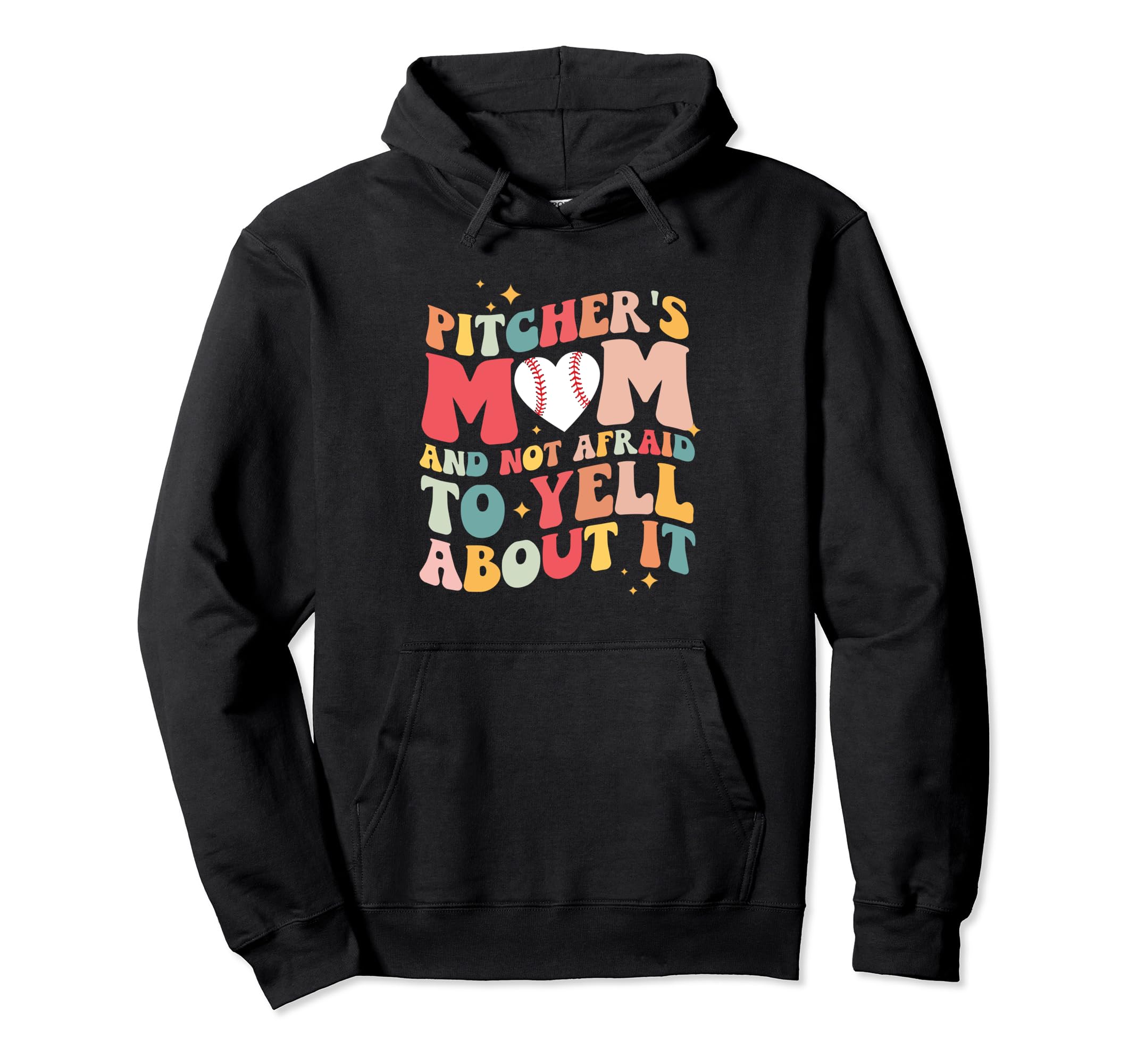 Groovy Baseball Ptchers Mom And Not Hoodie - Novelty Apparel for Adults - T-Shirt, Sweatshirt, Hoodie