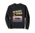 Rewind To 1986 Cassette Tape Sweatshirt - Minimalist Print Men Women - T-Shirt, Sweatshirt, Hoodie