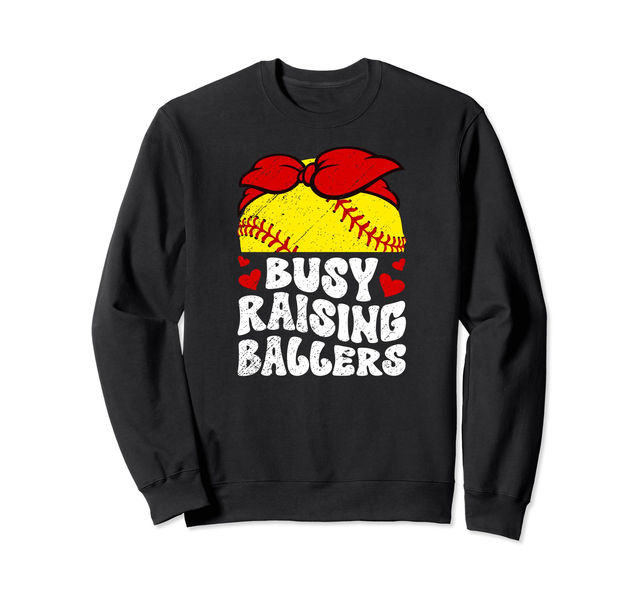Busy Raising Ballers Softball Mom Sweatshirt - Fun Novelty Design Unisex - T-Shirt, Sweatshirt, Hoodie
