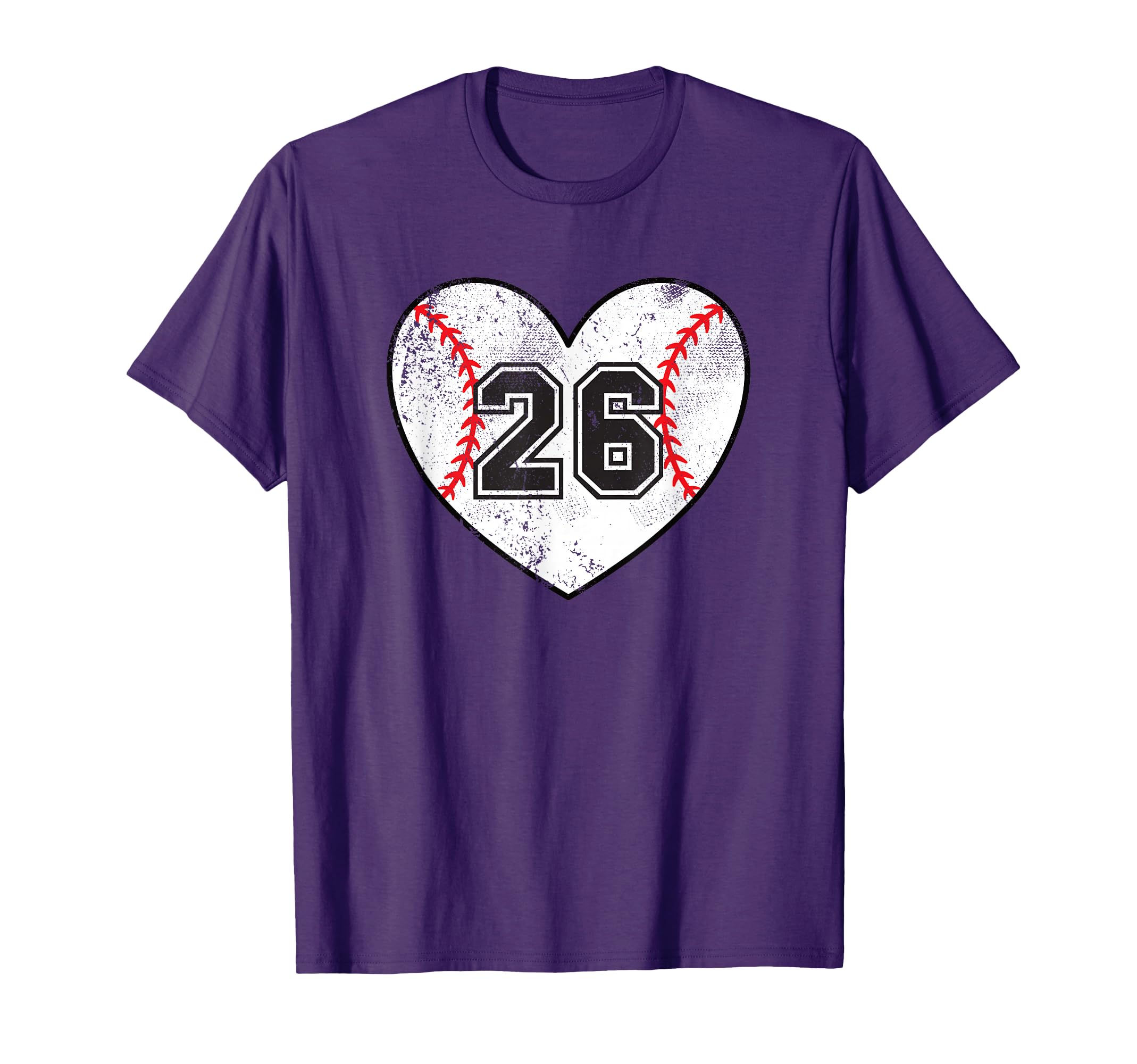 Baseball Heart Player 26 Baseball Mom T-Shirt - Custom Art Print Unisex - T-Shirt, Sweatshirt, Hoodie