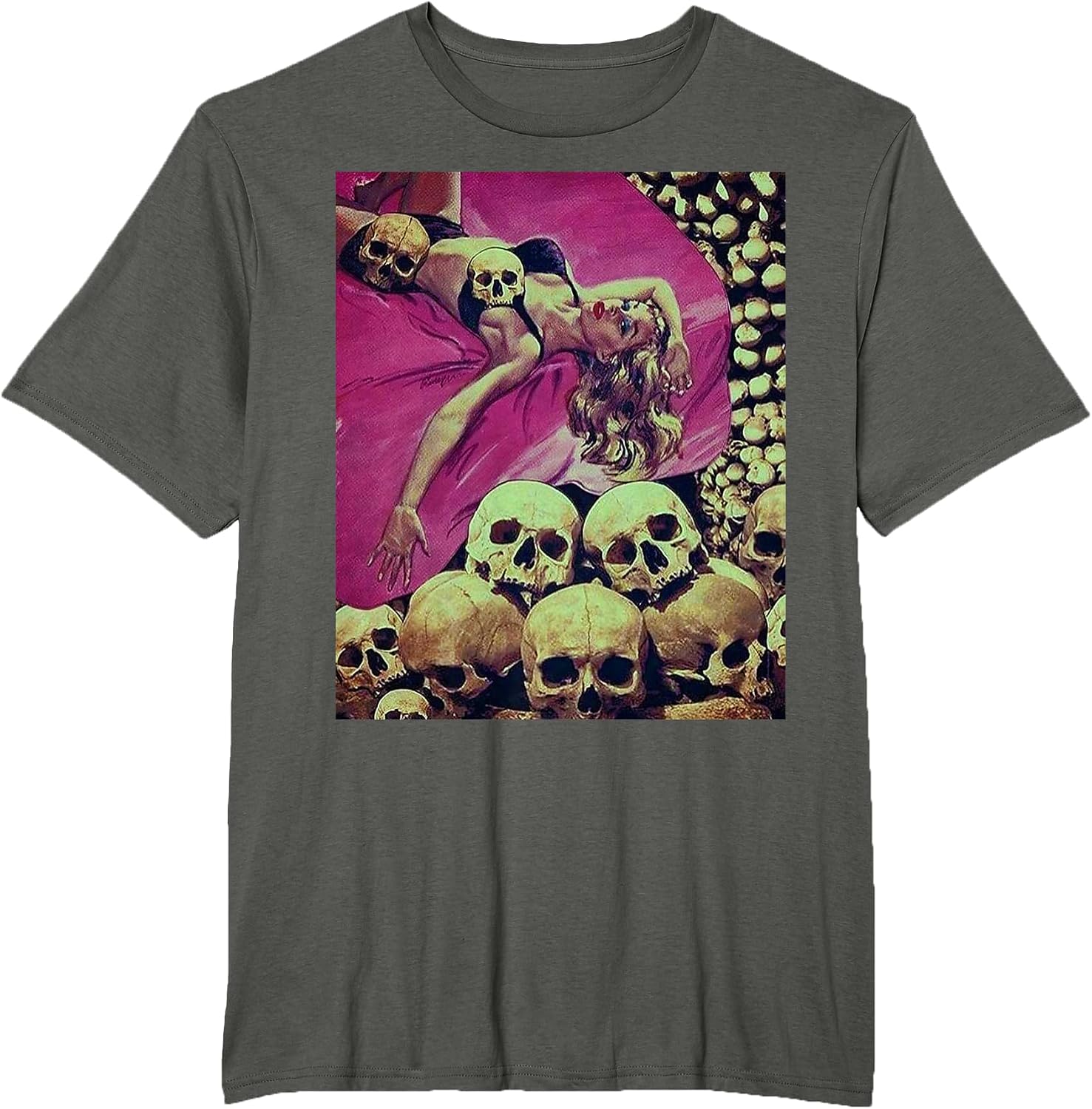 Halloween Pin Up Girl Skull Horror Movie Posters - Adult & Kids T-Shirts, Sweatshirts & Hoodies apparel design preview 1