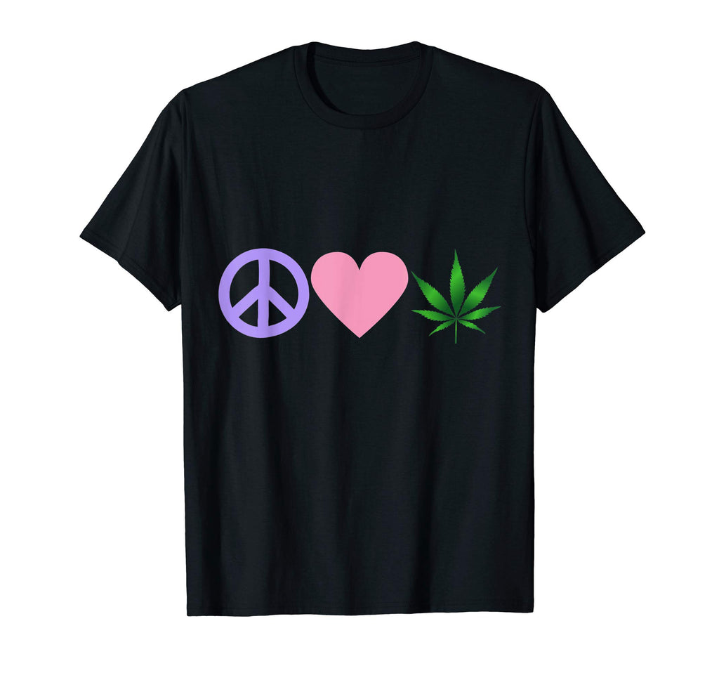 Weed Smoker Peace Love Marijuana T-Shirt - Streetwear Style for Adults - T-Shirt, Sweatshirt, Hoodie