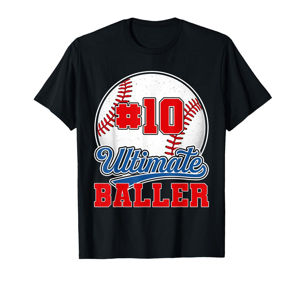 Baseball Baller Player Number 10 Mom T-Shirt - Graphic Print for Adults - T-Shirt, Sweatshirt, Hoodie