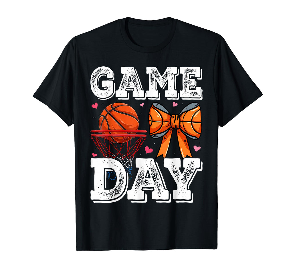 Coquette Basketball Bow Game Day T-Shirt - Unique Graphic Men Women - T-Shirt, Sweatshirt, Hoodie