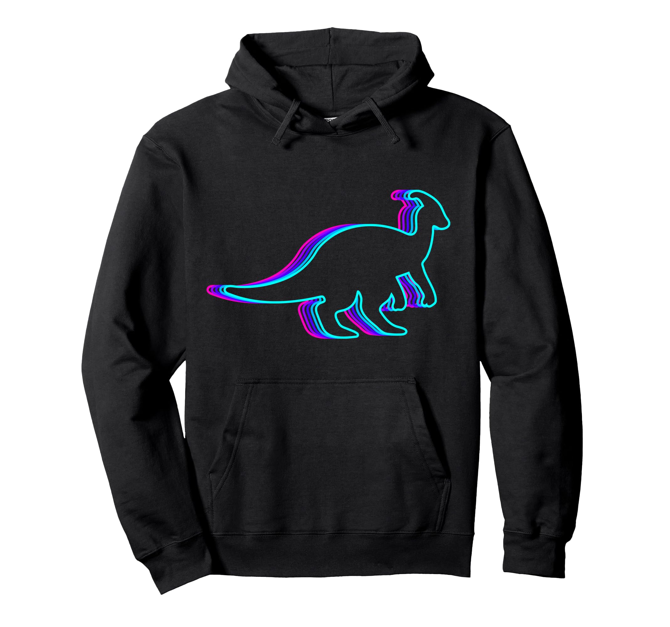 Parasaurolophus Dinosaur Vaporwave Hoodie - Novelty Apparel Unisex - T-Shirt, Sweatshirt, Hoodie