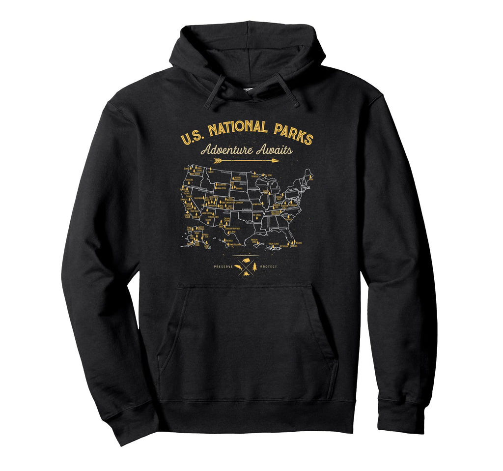 63 National Parks Map Us Park Camping Hoodie - Streetwear Style for Adults - T-Shirt, Sweatshirt, Hoodie