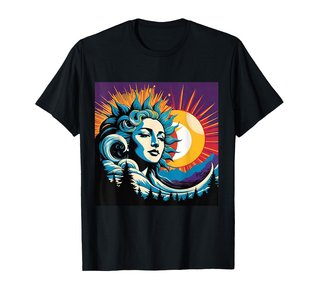 Band Sun Moon Earth Lady Art T-Shirt - Casual Everyday Wear Men Women - T-Shirt, Sweatshirt, Hoodie