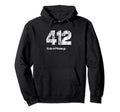 412 Made Pittsburgh Distressed Hoodie - Unique Graphic Unisex - T-Shirt, Sweatshirt, Hoodie