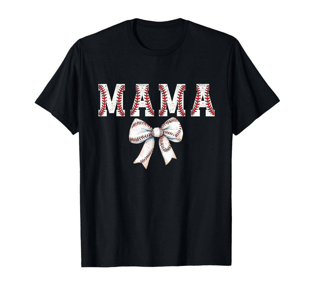 Baseball Mom Bow Baseball Mama Bow T-Shirt - Aesthetic Graphic Unisex - T-Shirt, Sweatshirt, Hoodie