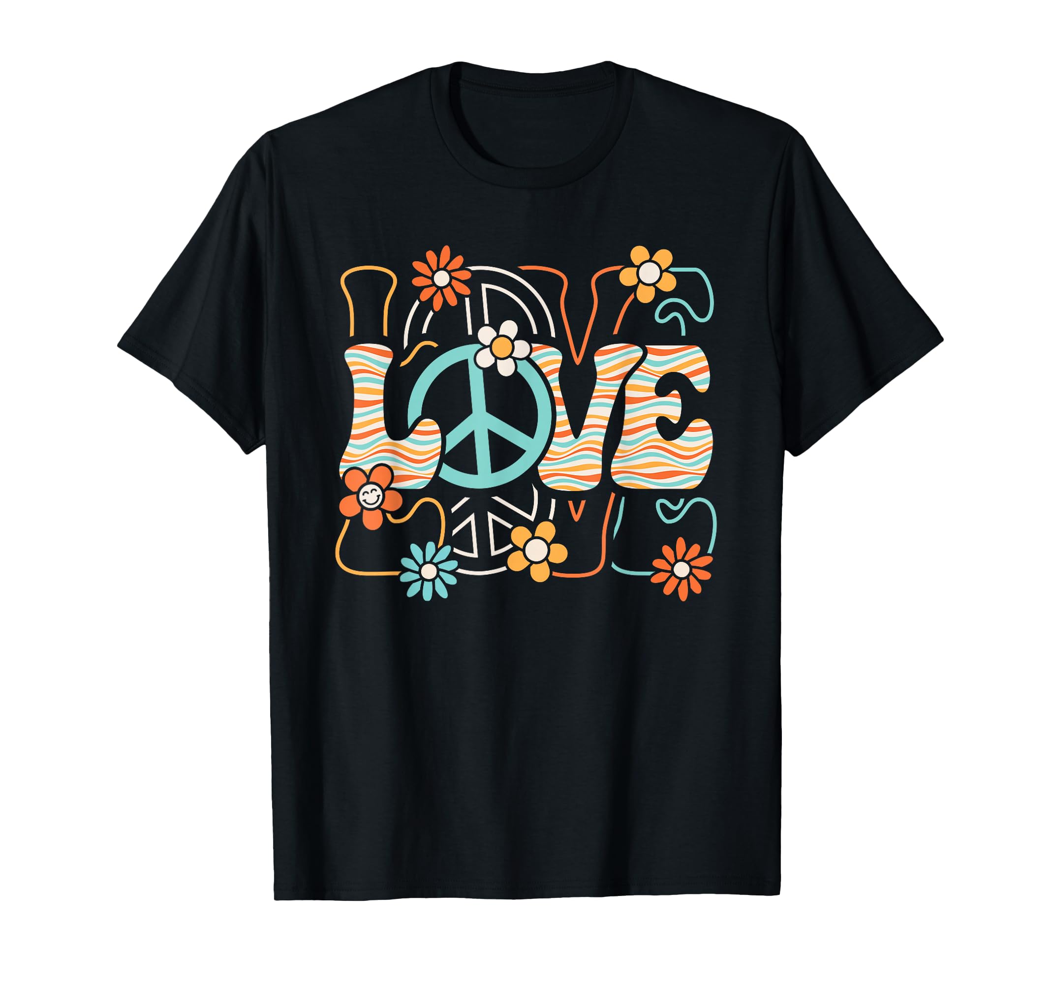 Love 60S 70S Party Outfit Groovy Hippie T-Shirt - Aesthetic Graphic Unisex - T-Shirt, Sweatshirt, Hoodie